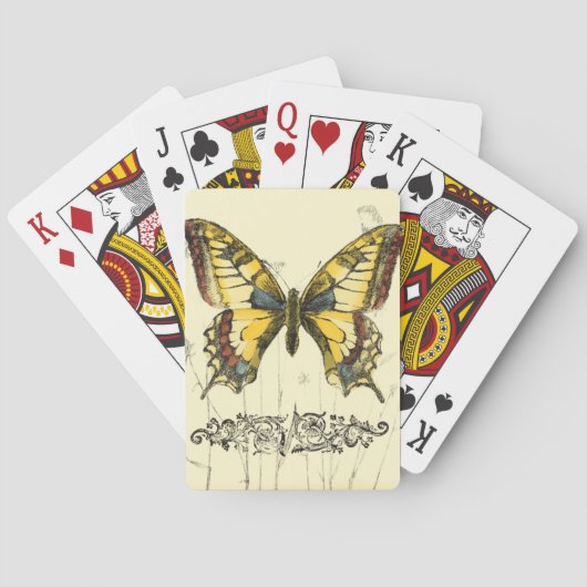 Schmetterling mit Wildblumen Spielkarten (Rückseite)