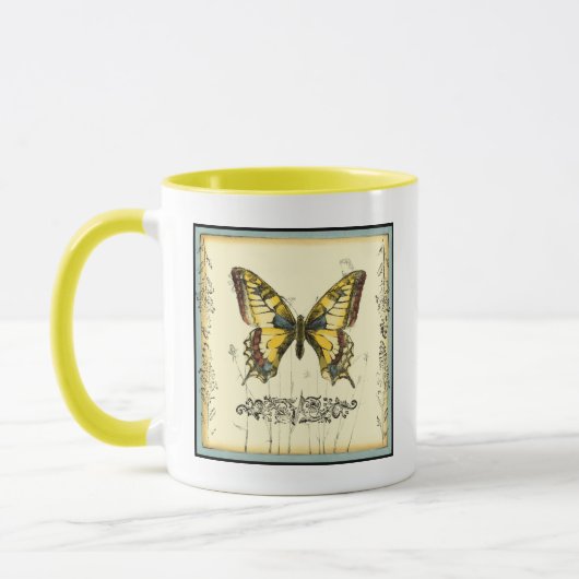 Schmetterling mit Wildblumen Tasse (Links)