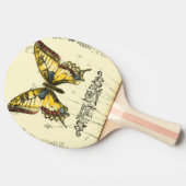Schmetterling mit Wildblumen Tischtennis Schläger (Seitenansicht)