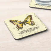 Schmetterling mit Wildblumen Untersetzer (Linke Seite)