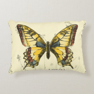 Schmetterling mit Wildblumen Zierkissen