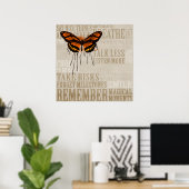 Schmetterling mit Worten Poster (Heimbüro)