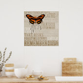 Schmetterling mit Worten Poster (Küche)