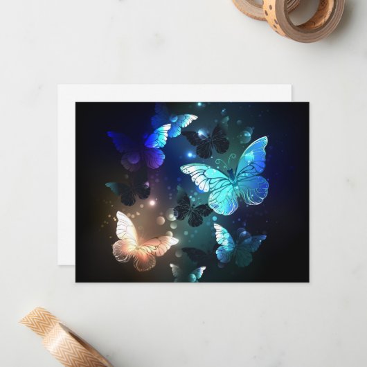 Schmetterling Mitteilungskarte (Vorderseite/Rückseite Beispiel)