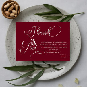 Schmetterling Moderne Minimalistische Babyparty Dankeskarte