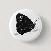 Schmetterling Monochrom Button (Vorderseite)