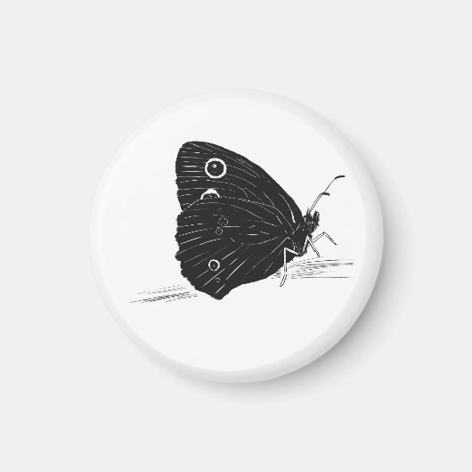 Schmetterling Monochrom Magnet (Vorne)