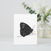 Schmetterling Monochrom Postkarte (Stehend Vorderseite)