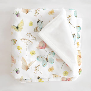 Schmetterling-Monogramm-Flanelldecke Fleecedecke
