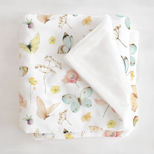 Schmetterling-Monogramm-Flanelldecke Fleecedecke