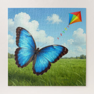 Schmetterling Morpho fliegt einen Drachen Puzzle