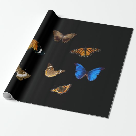 Schmetterling - Moth - Modern - Elegant Vintag Geschenkpapier (Ungerollt)