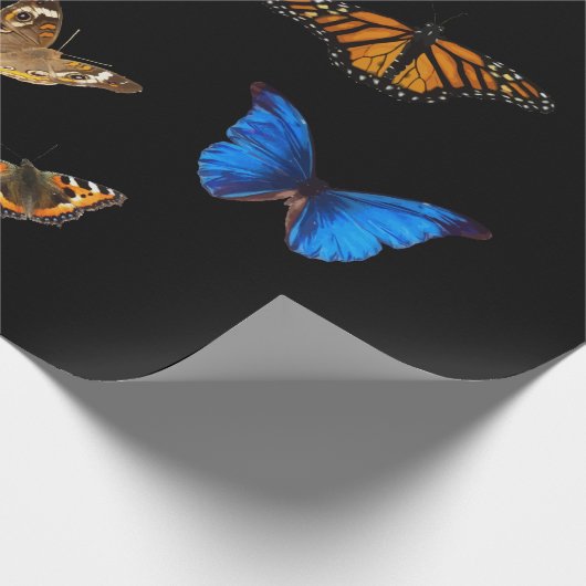 Schmetterling - Moth - Modern - Elegant Vintag Geschenkpapier (Ecke)