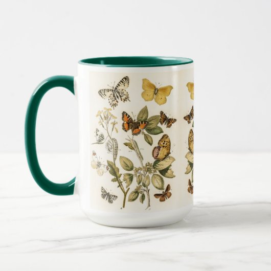 Schmetterling, Moth und Raupen Tasse (Links)