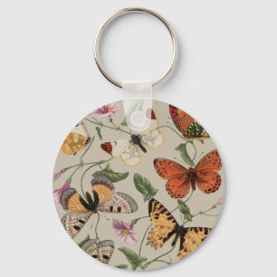 Schmetterling Motte Natur Zeichnung antike Aquarel Schlüsselanhänger