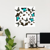 Schmetterling-Multiplakat 24X24" Poster (Heimbüro)