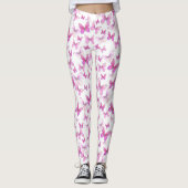 Schmetterling-Muster in girly Pink und Whimsical-O Leggings (Vorderseite)