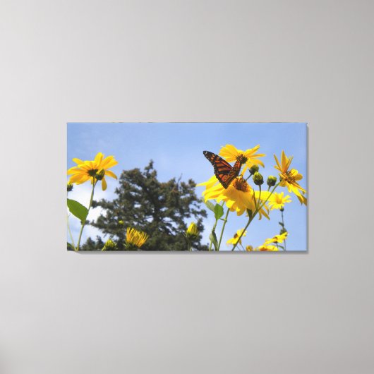 Schmetterling N Sonnenblumen überwölbte Leinwand (Vorderseite)