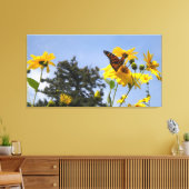 Schmetterling N Sonnenblumen überwölbte Leinwand (Insitu (Wohnzimmer))