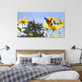 Schmetterling N Sonnenblumen überwölbte Leinwand (Insitu (Schlafzimmer))