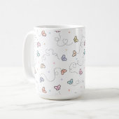 Schmetterling Nahtloses Muster Kaffeetasse (Vorderseite Links)