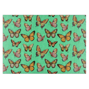 Schmetterling Nahtloses Muster. Monarch Butterfly Schneidebrett
