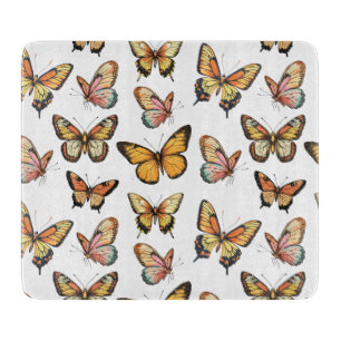 Schmetterling Nahtloses Muster. Monarch Butterfly Schneidebrett