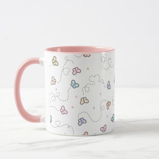 Schmetterling Nahtloses Muster Tasse (Links)
