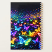 Schmetterling Notizblock neon Planer (Rückseite)