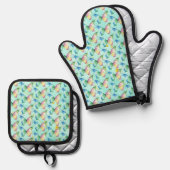 Schmetterling Ofenhandschuh & Topflappen-Set (Vorderseite/Rückseite)