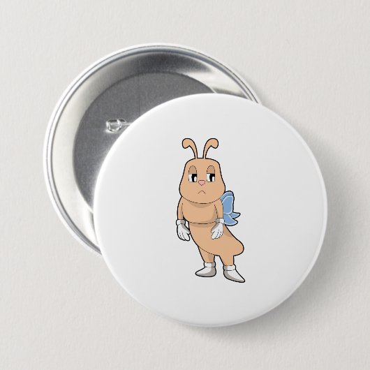 Schmetterling ohne Flügel Button (Vorne & Hinten)