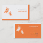 Schmetterling orange u. weiße elegante moderne visitenkarte (Vorne/Hinten)