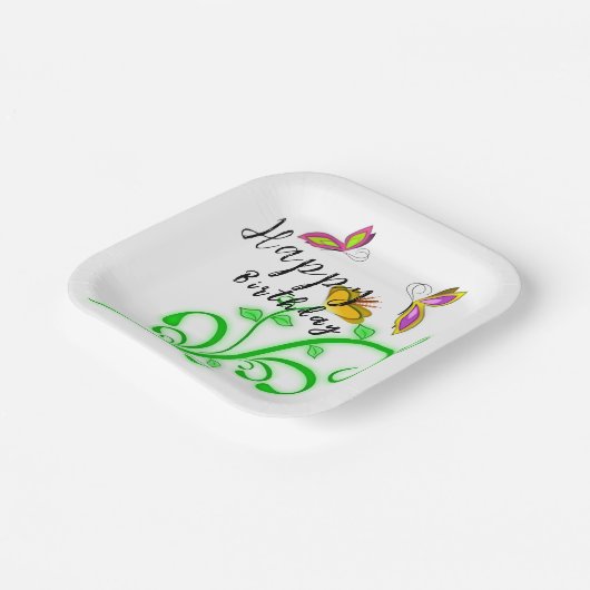 Schmetterling Pappteller (Gewinkelt)