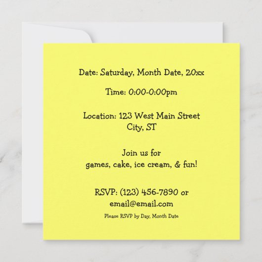 Schmetterling-Party Einladung (Rückseite)