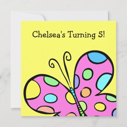 Schmetterling-Party Einladung (Vorderseite)