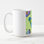 Schmetterling-Patchworkmuster auf Grün Kaffeetasse (Links)