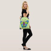 Schmetterling-Patchworkmuster auf Grün Tasche