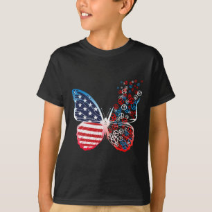 Schmetterling Patriotische Friedenszeichen 4. Juli T-Shirt