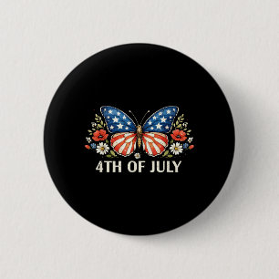 Schmetterling patriotische USA-Flagge Vintage 4. J Button