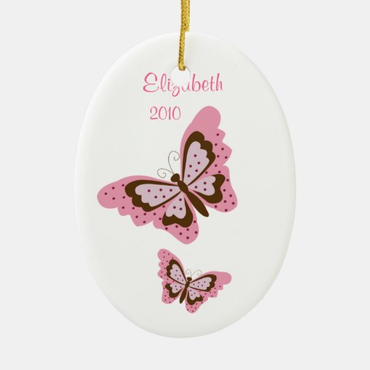 SCHMETTERLING personalisierte Keramik Ornament (Vorne)