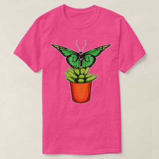Schmetterling-Pflanze-Blume T-Shirt (Design vorne)
