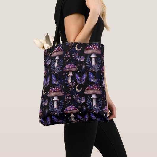 Schmetterling-Pilz-Blumen-Dunkle-Hexen-Celestial Tasche (Von Nahem)