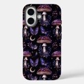 Schmetterling-Pilz-Blumen-Dunkles Hexen-Muster Case-Mate iPhone Hülle (Rückseite)