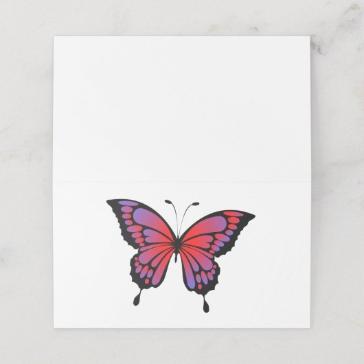 Schmetterling Platzkarte (Außenseite Aufgefaltet)