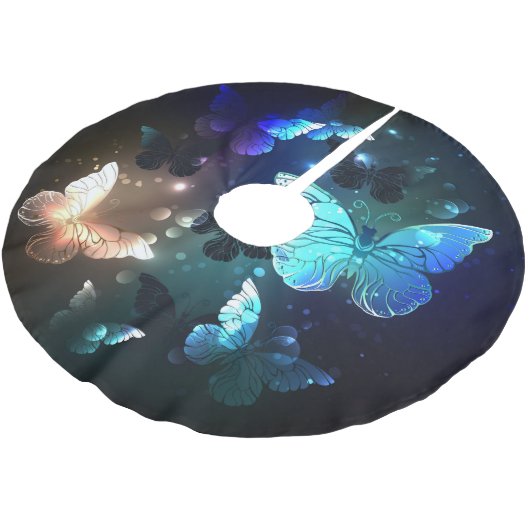 Schmetterling Polyester Weihnachtsbaumdecke (Schrägansicht)