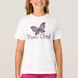 Schmetterling Pom Mädchen-T - Shirt