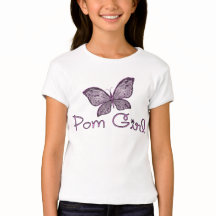 Schmetterling Pom Mädchen-T - Shirt