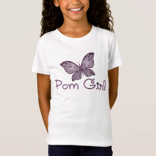 Schmetterling Pom Mädchen-T - Shirt