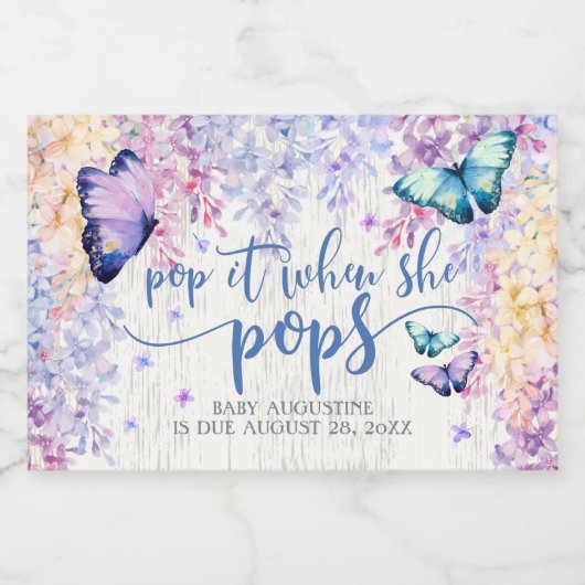 Schmetterling Pop es, wenn sie Pop Mini fesselt We Schaumweinetikett (Einzelnes Label)