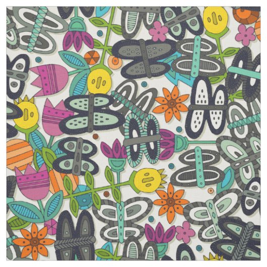Schmetterling Pop Garten Stoff (Muster)